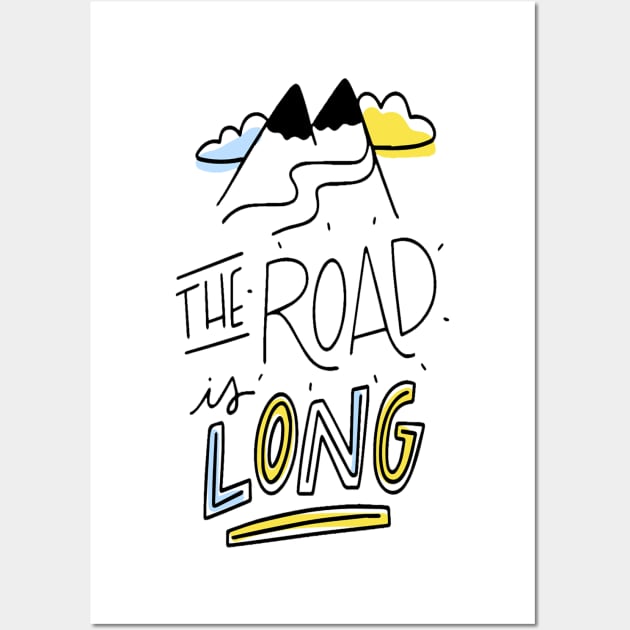 the road is long t-shirt Wall Art by Brainable ART